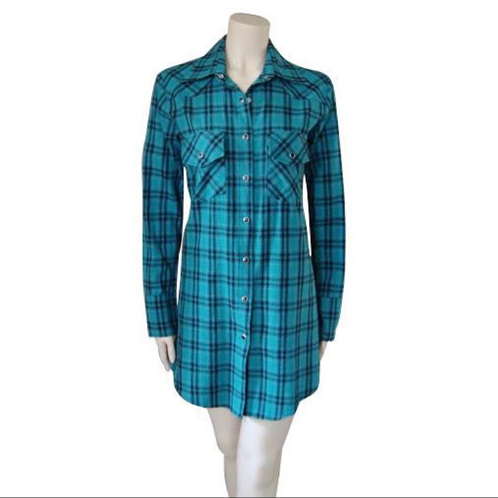 Kettle Black Emerald Plaid Western Shirt